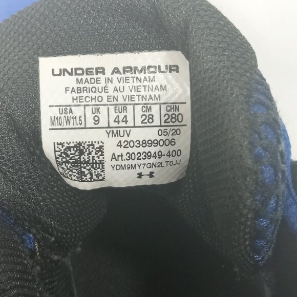 UNDER ARMOUR Lockdown 5 Basketball Shoes Blue Black Men size 10/Women size 11.5 - Picture 14 of 15